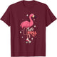 Roller Skating Dance Flamingo Let's Roll Quad Skater T-Shirt - T-Shirt | Maroon