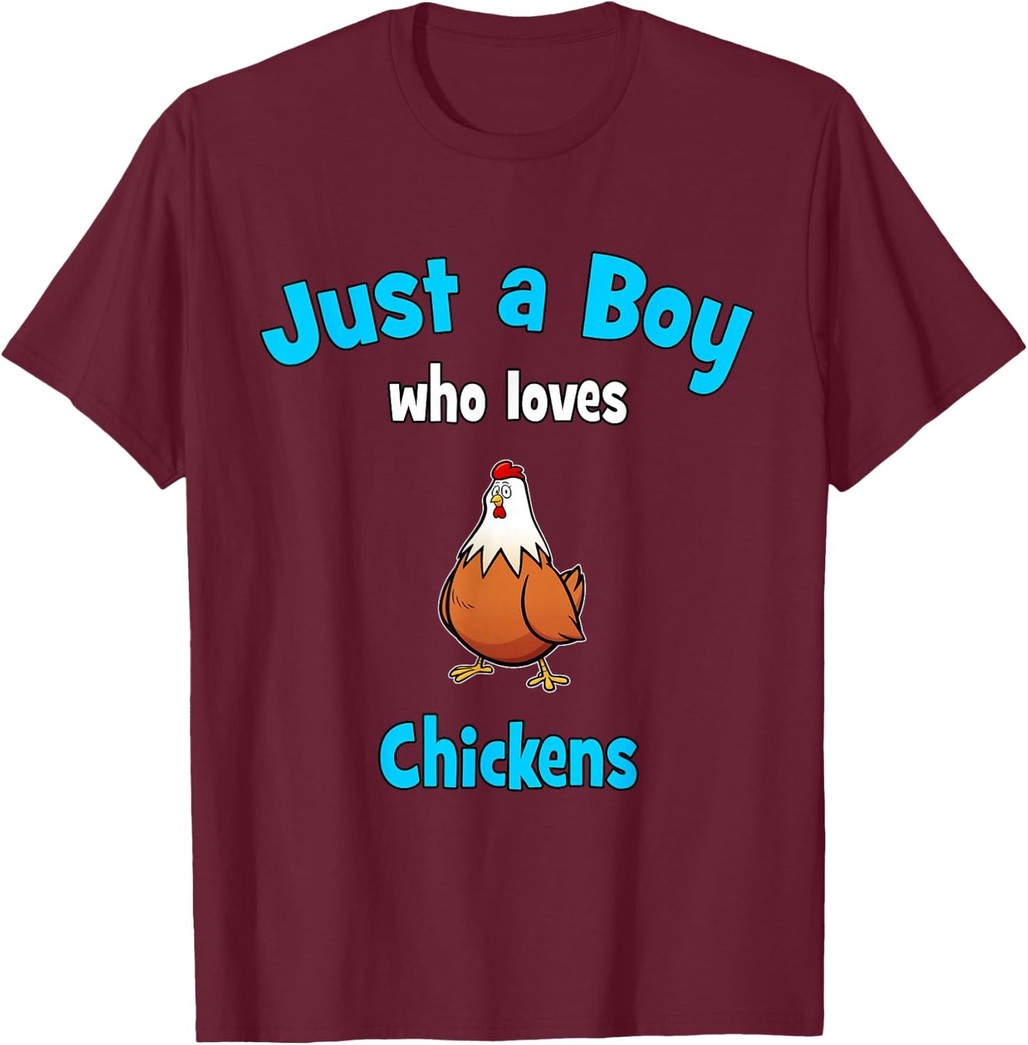 Chicken Shirt for Boys | Children's Chickens T-Shirt - T-Shirt | Maroon