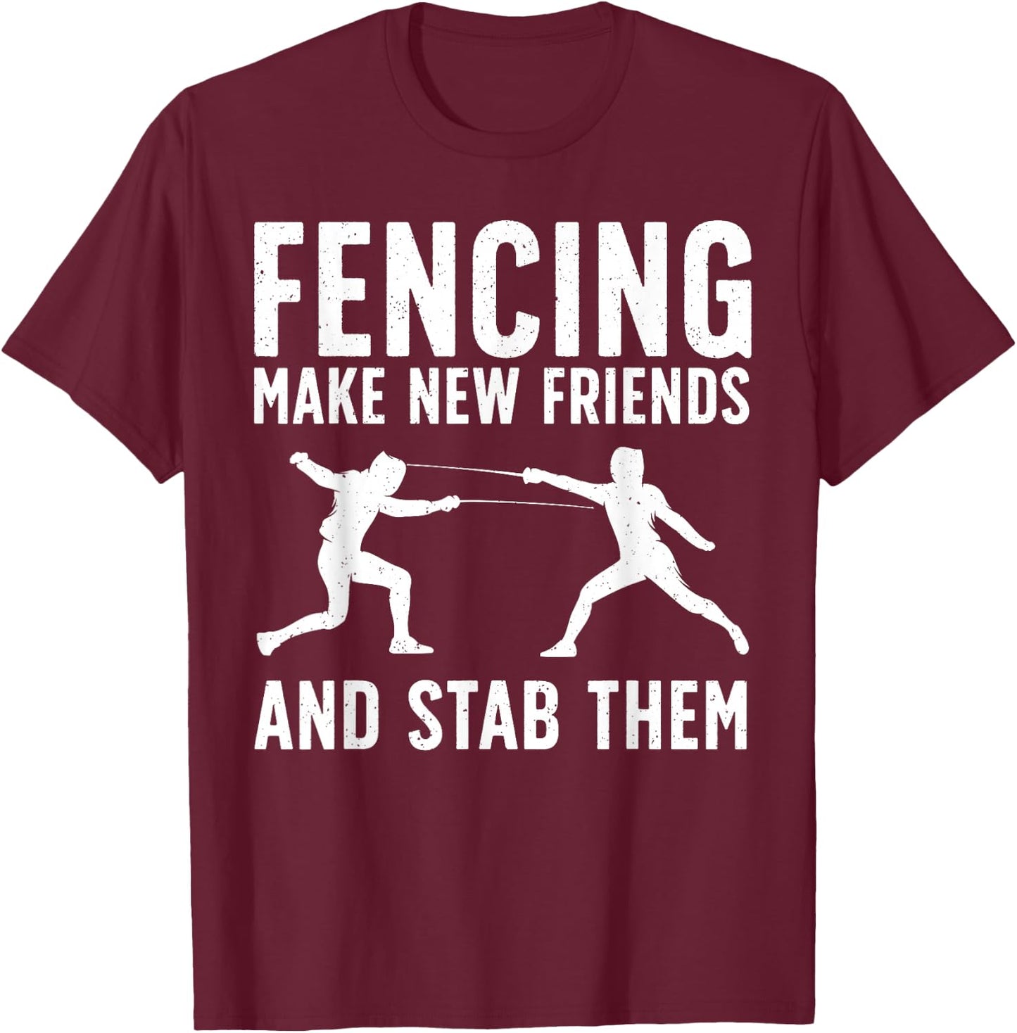 Best Fencing Design Women Kids Fencing Sport Fencer T-Shirt - T-Shirt | Maroon