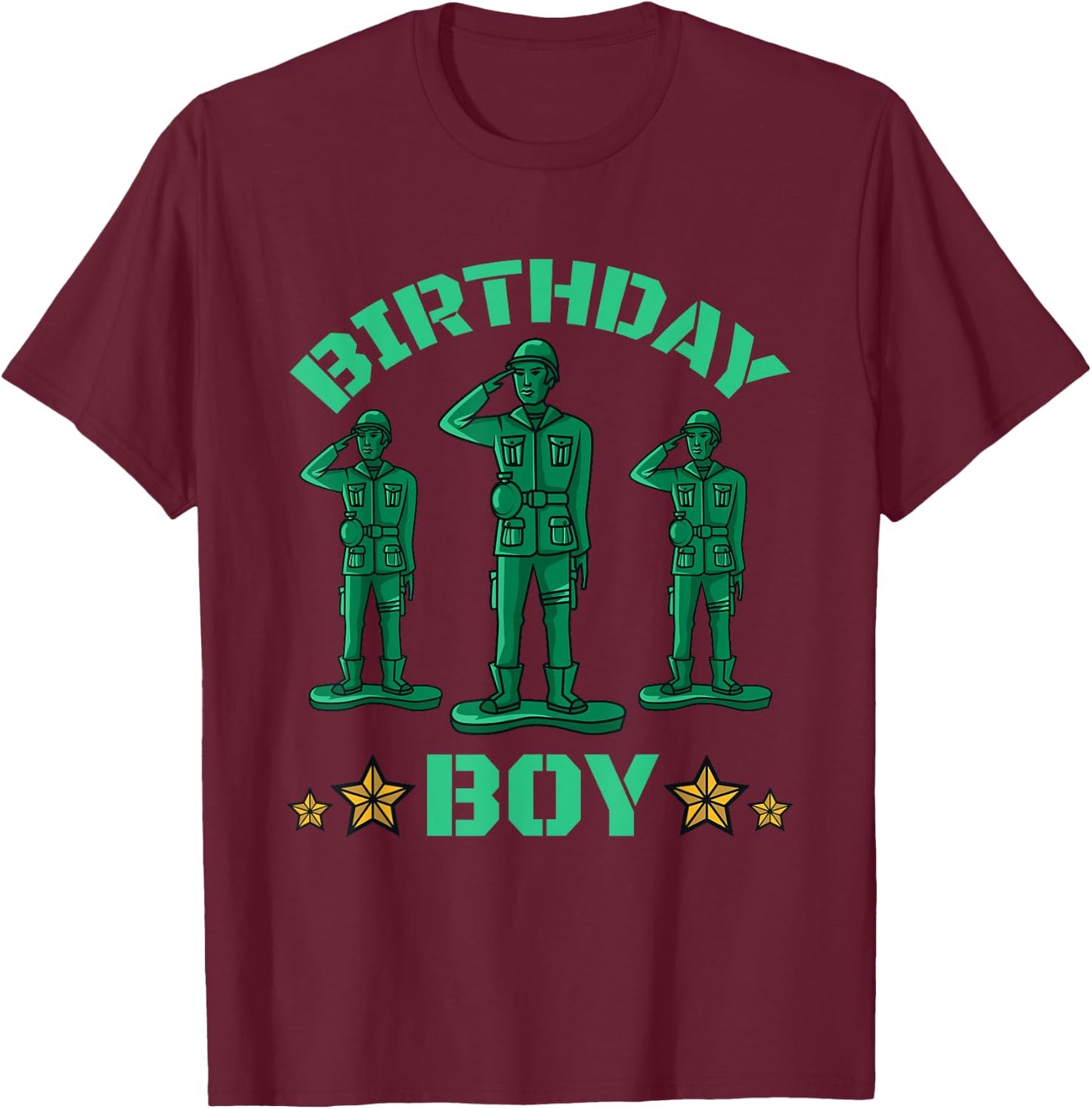 Funny Army Party Decorations Camo Birthday Boy Gift Men Kids T-Shirt - T-Shirt | Maroon