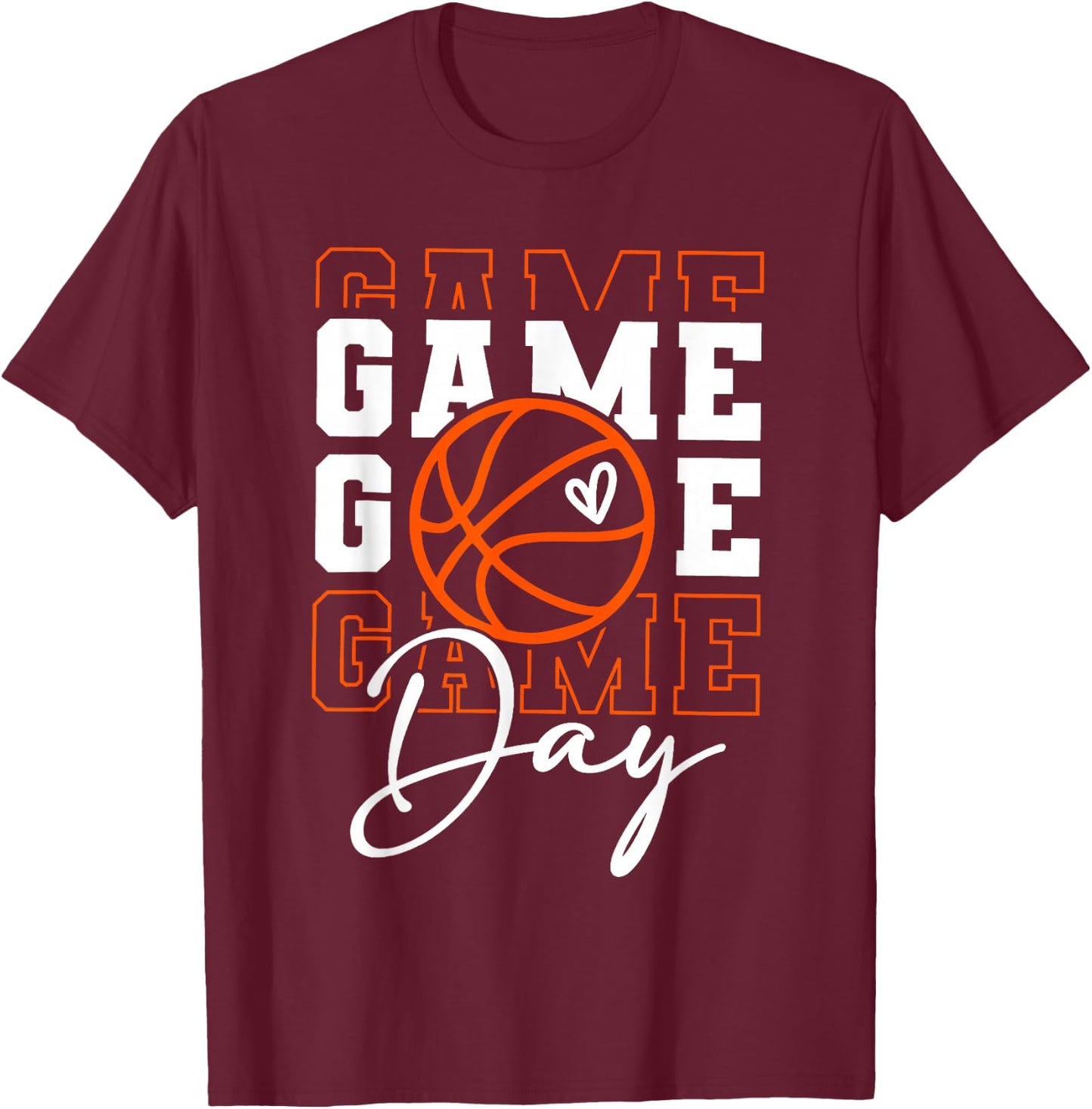 Game Day Basketball Shirt Wineb For Boy Girl Basketball Mom T-Shirt - T-Shirt | Maroon