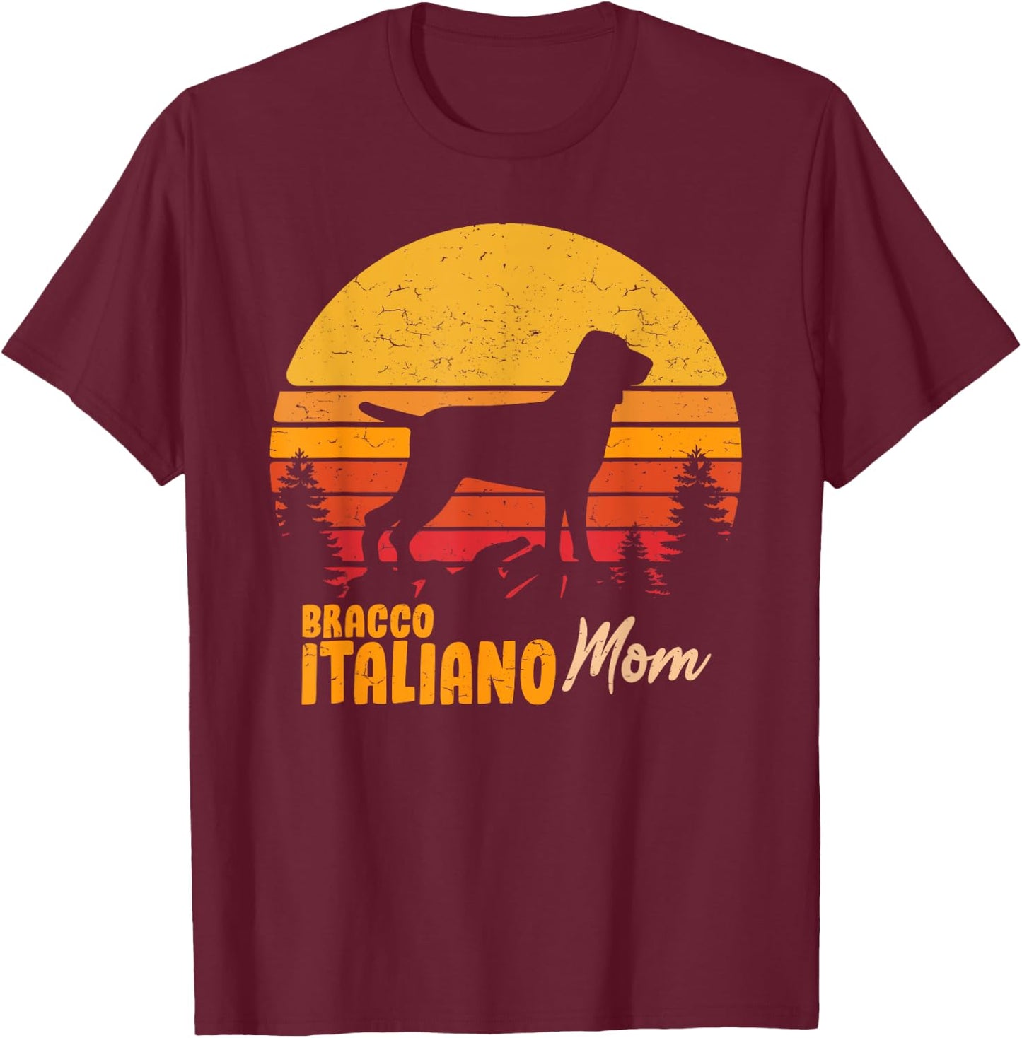 Bracco Italiano Mama Vintage Retro Dog Women's Gift T-Shirt - T-Shirt | Maroon