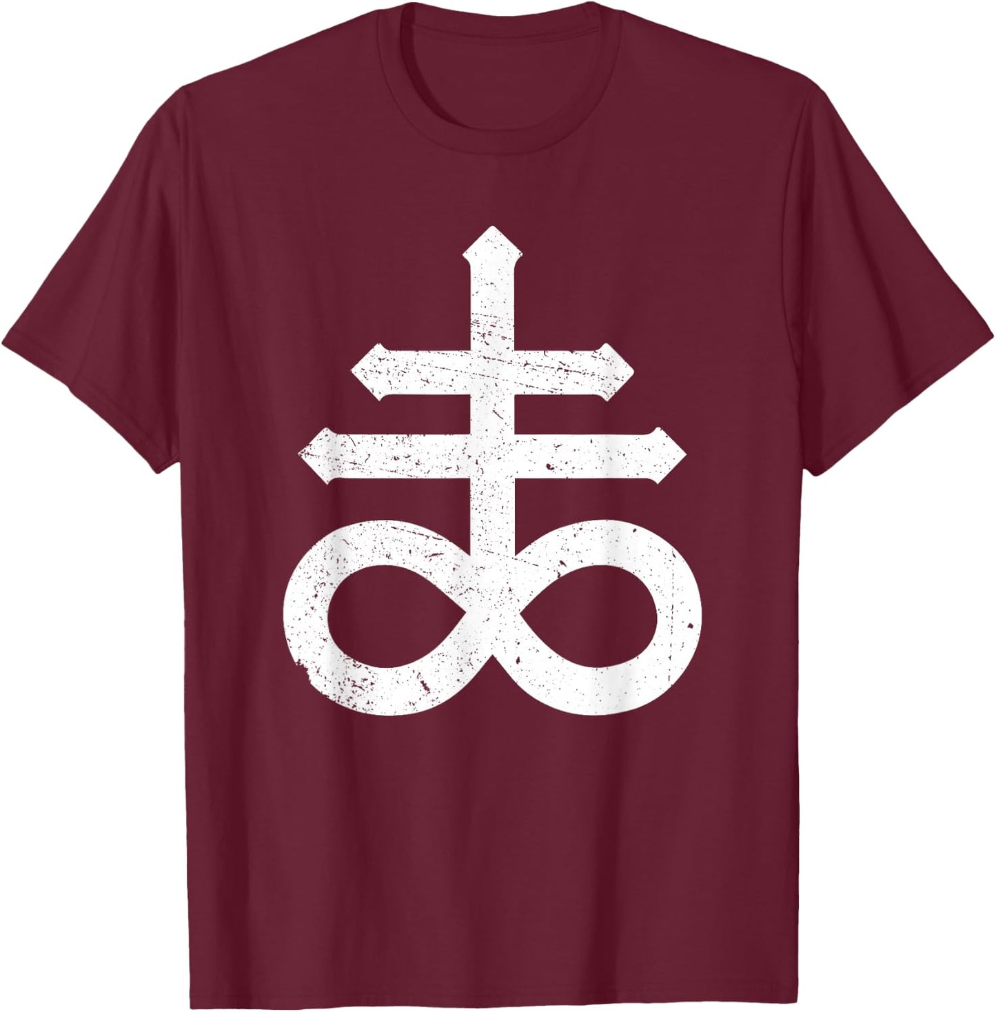 Leviathan Cross Satanic Cross Symbol Vintage Distressed T-Shirt - T-Shirt | Maroon