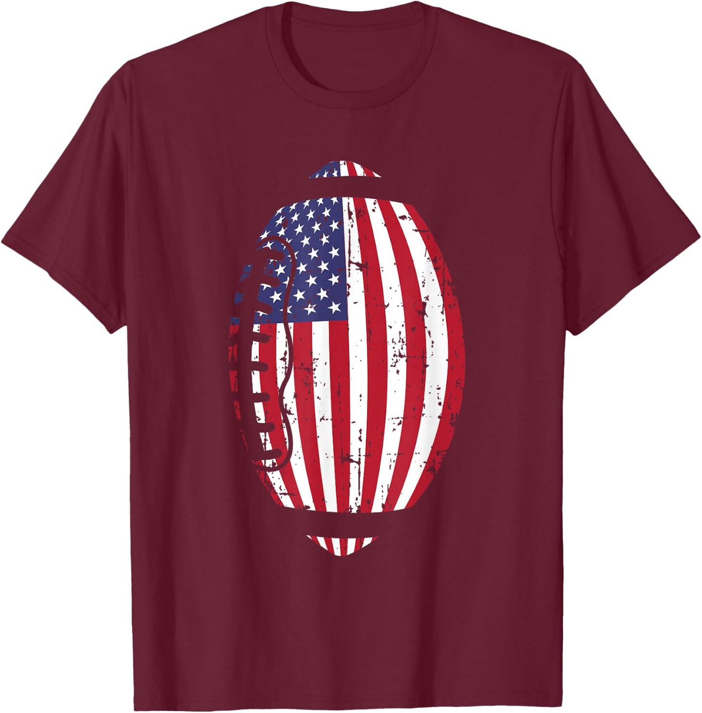 USA Flag Football T-Shirt - T-Shirt | Maroon
