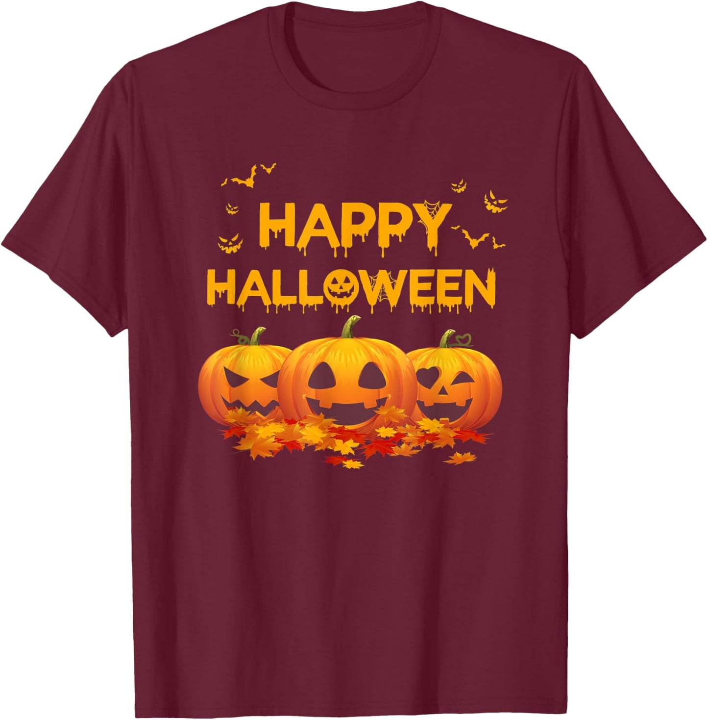 Happy Halloween Costumes Funny Gifts Pumpkins Men Women Kids T-Shirt - T-Shirt | Maroon