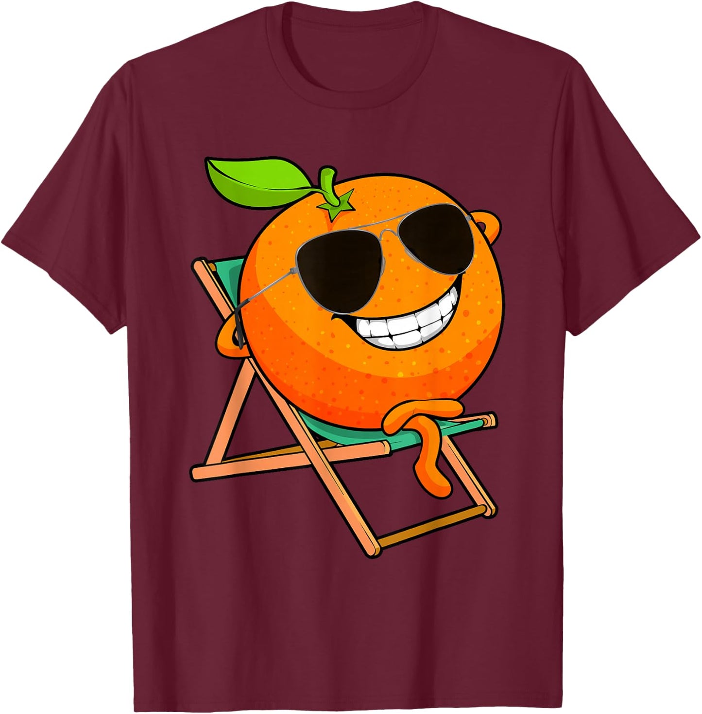 Funny Orange Design Women Kids Orange Fruit Lovers T-Shirt - T-Shirt | Maroon
