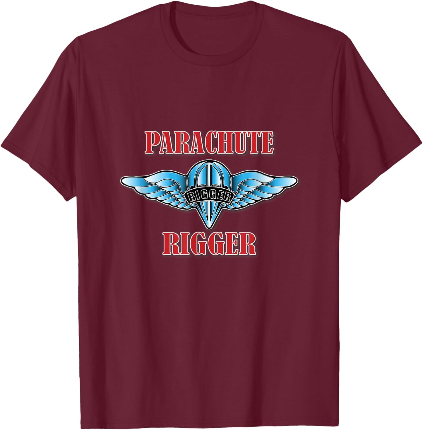 Parachute Rigger (Front Design) T-Shirt - T-Shirt | Maroon