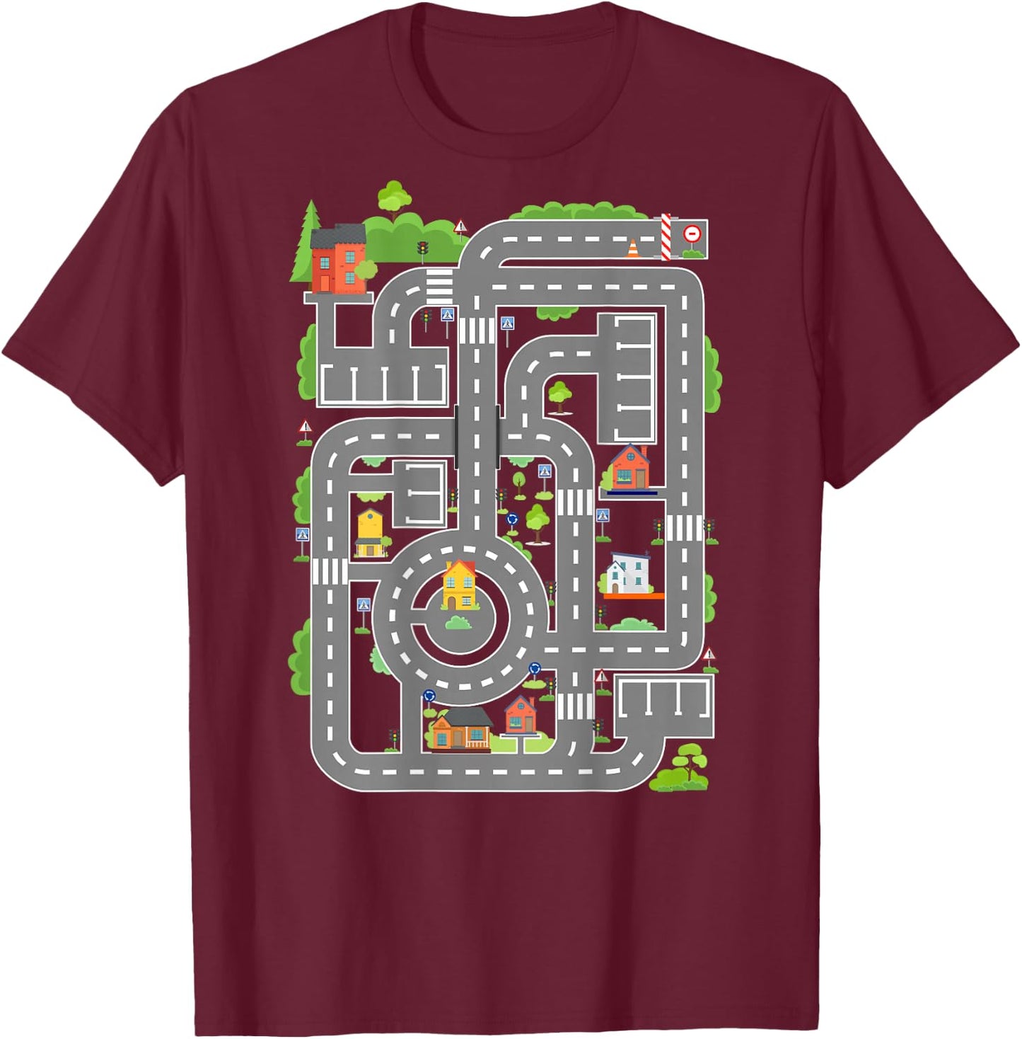 Play Cars On Dad's Back Shirt Funny Kids and Fathers Play T-Shirt - T-Shirt | Maroon