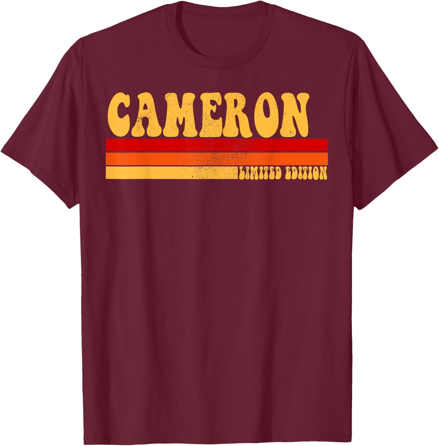 CAMERON Name Personalized Idea Men Retro Vintage CAMERON T-Shirt - T-Shirt | Maroon