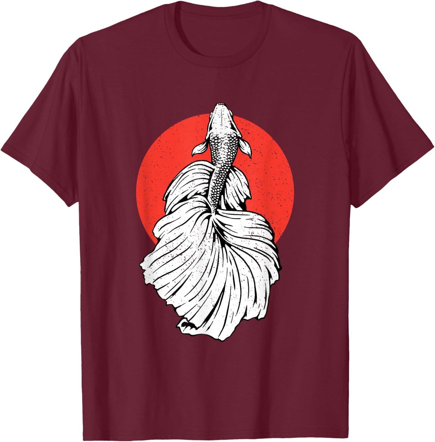 Funny Retro Vintage Betta Fish T-Shirt - T-Shirt | Maroon