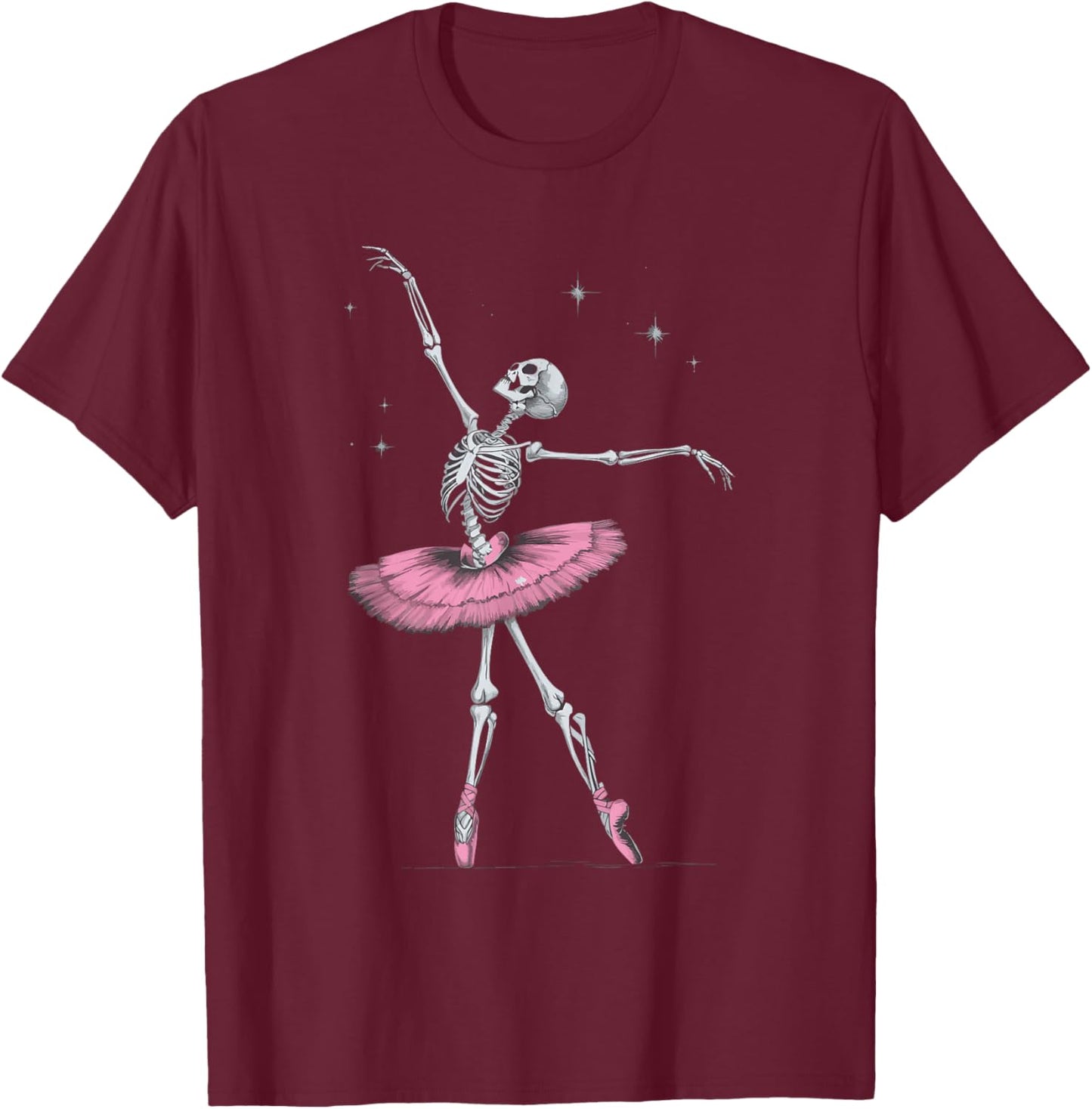 Skeleton Ballet T-Shirt - T-Shirt | Maroon