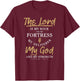 The Lord Is My Rock And My Fortress Prayer T-Shirt - T-Shirt | Maroon