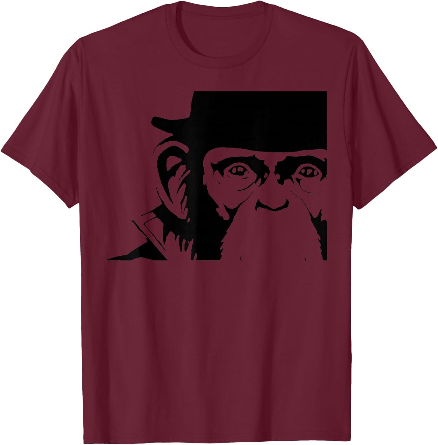 Lancelot Link Chimp Face T-Shirt - T-Shirt | Maroon
