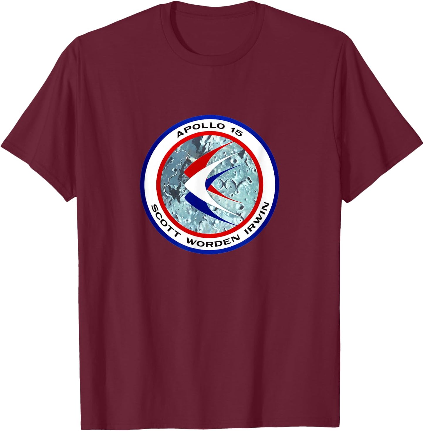 Apollo 15 Mission Patch Insignia Space Exploration T-Shirt - T-Shirt | Maroon