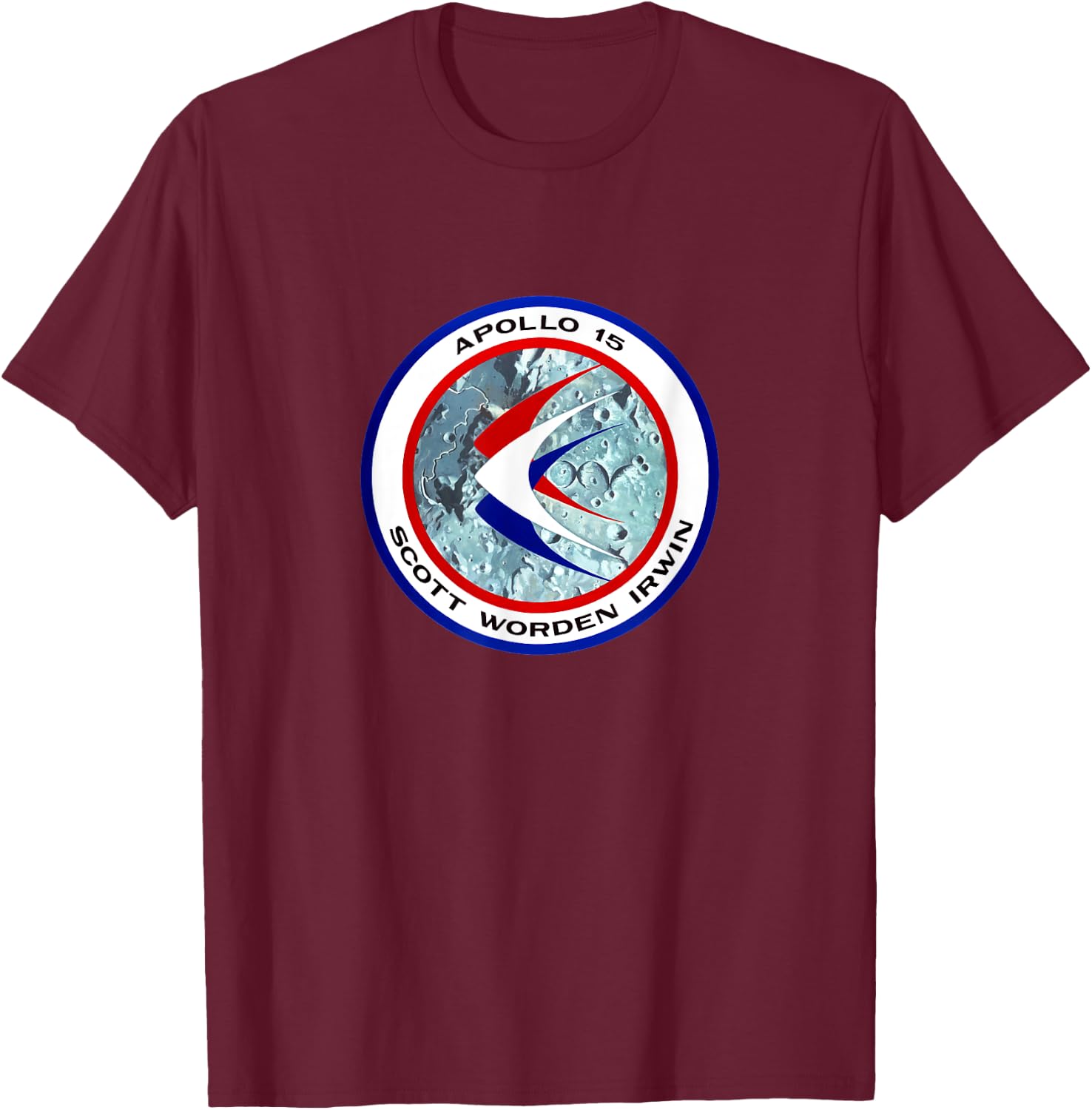 Apollo 15 Mission Patch Insignia Space Exploration T-Shirt - T-Shirt | Maroon
