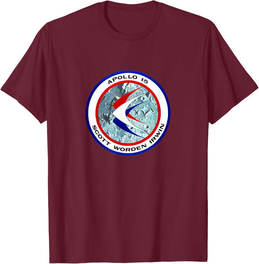 Apollo 15 Mission Patch Insignia Space Exploration T-Shirt - T-Shirt | Maroon