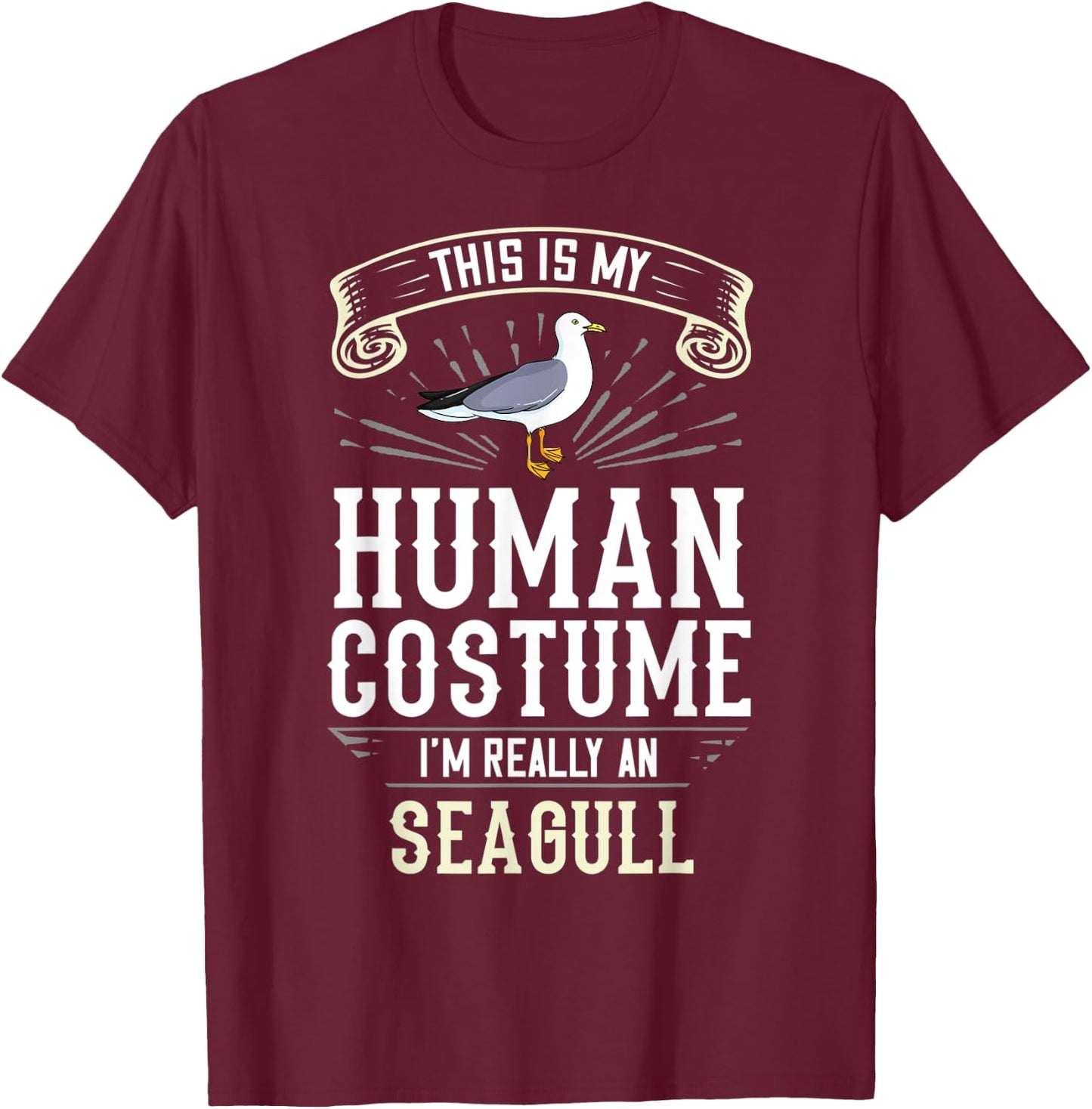 Seagull Seabird Costume Gift Sea Gull Bird T-Shirt - T-Shirt | Maroon
