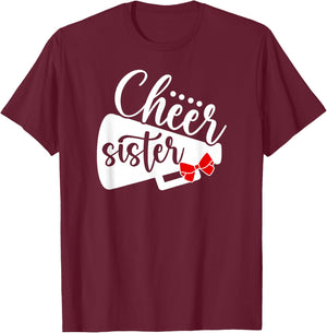 Cheer Sister Of A Cheerleader Sister Cheerleading Sis T-Shirt - T-Shirt | Maroon