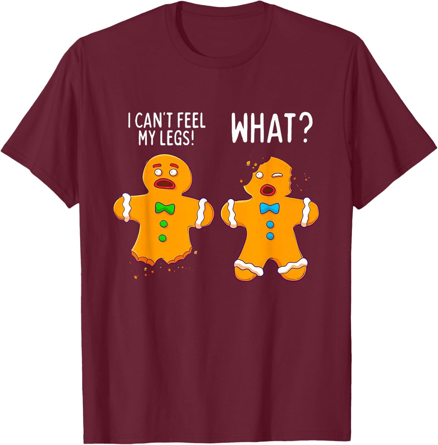 Gingerbread Men Christmas Funny Cookie Baking Gift T-Shirt - T-Shirt | Maroon