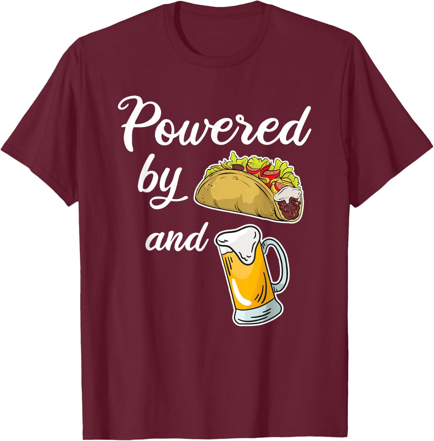Taco Beer Shirt Funny Taco & Beer Lover Joke Taco Gift T-Shirt - T-Shirt | Maroon