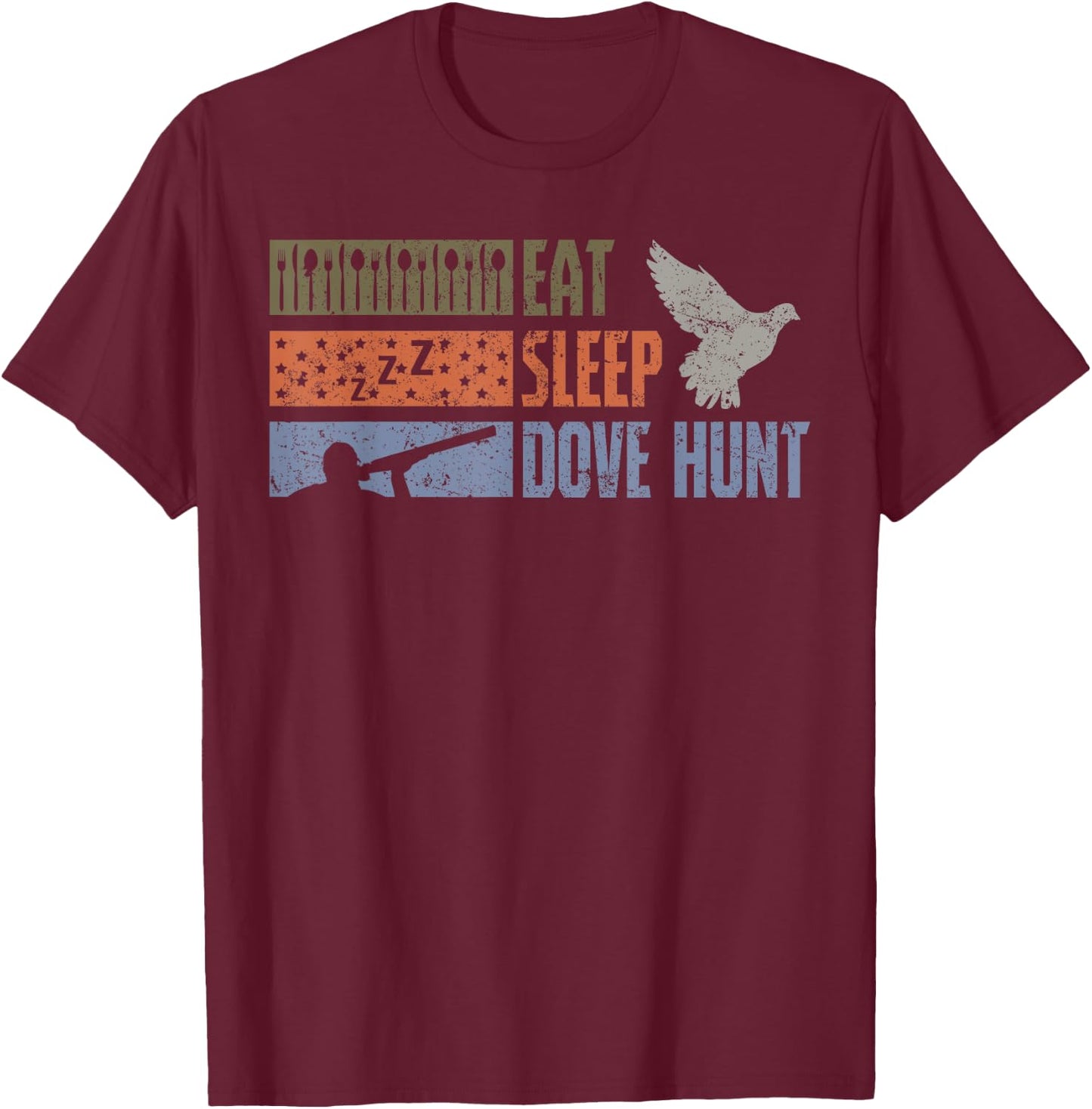 Dove Hunting Flying Bird Wing Shooting Wingshooters Hunter T-Shirt - T-Shirt | Maroon
