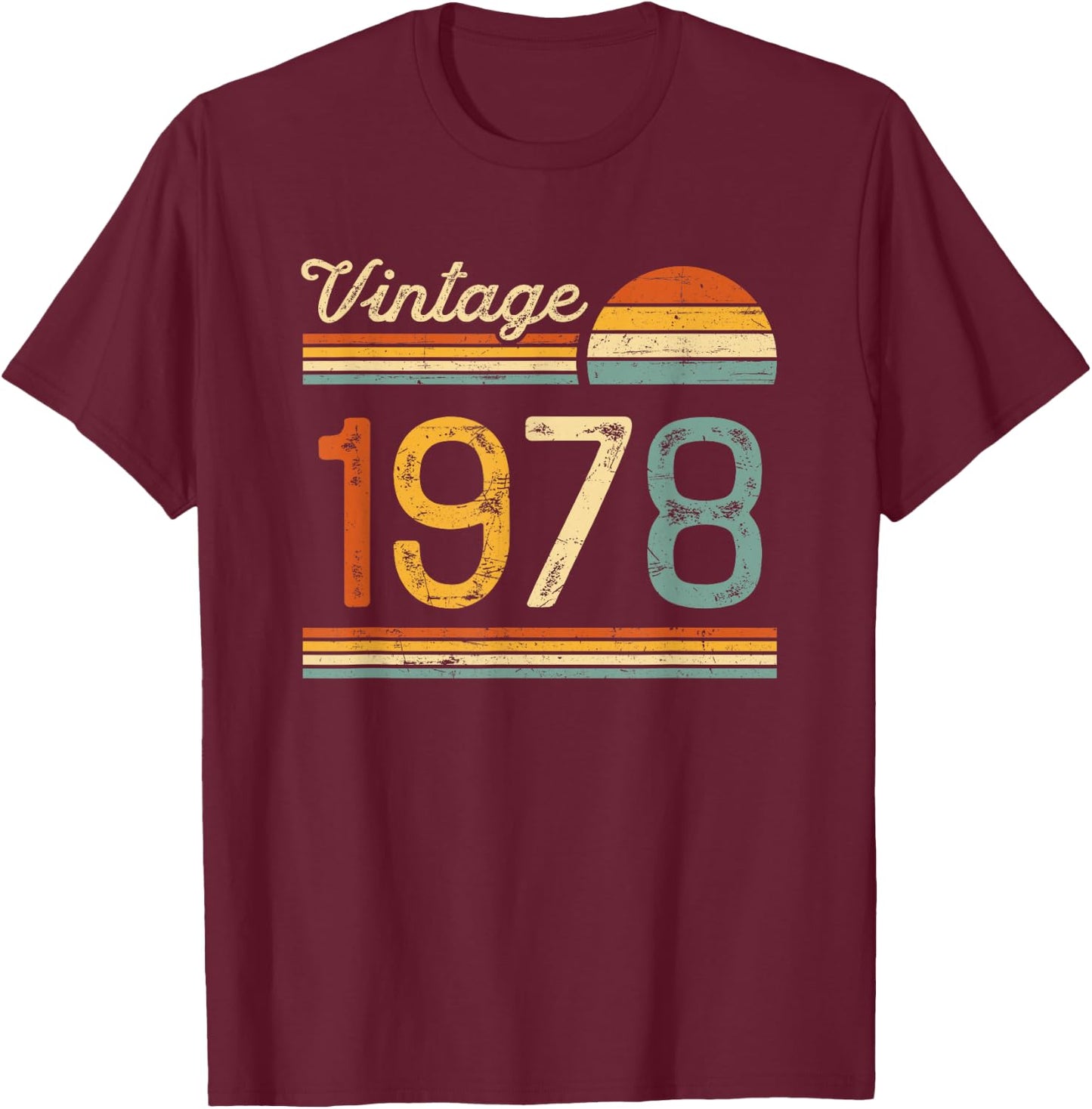 Vintage Born in 1978 - 48th Birthday 48 years old Men Women T-Shirt - T-Shirt | Maroon
