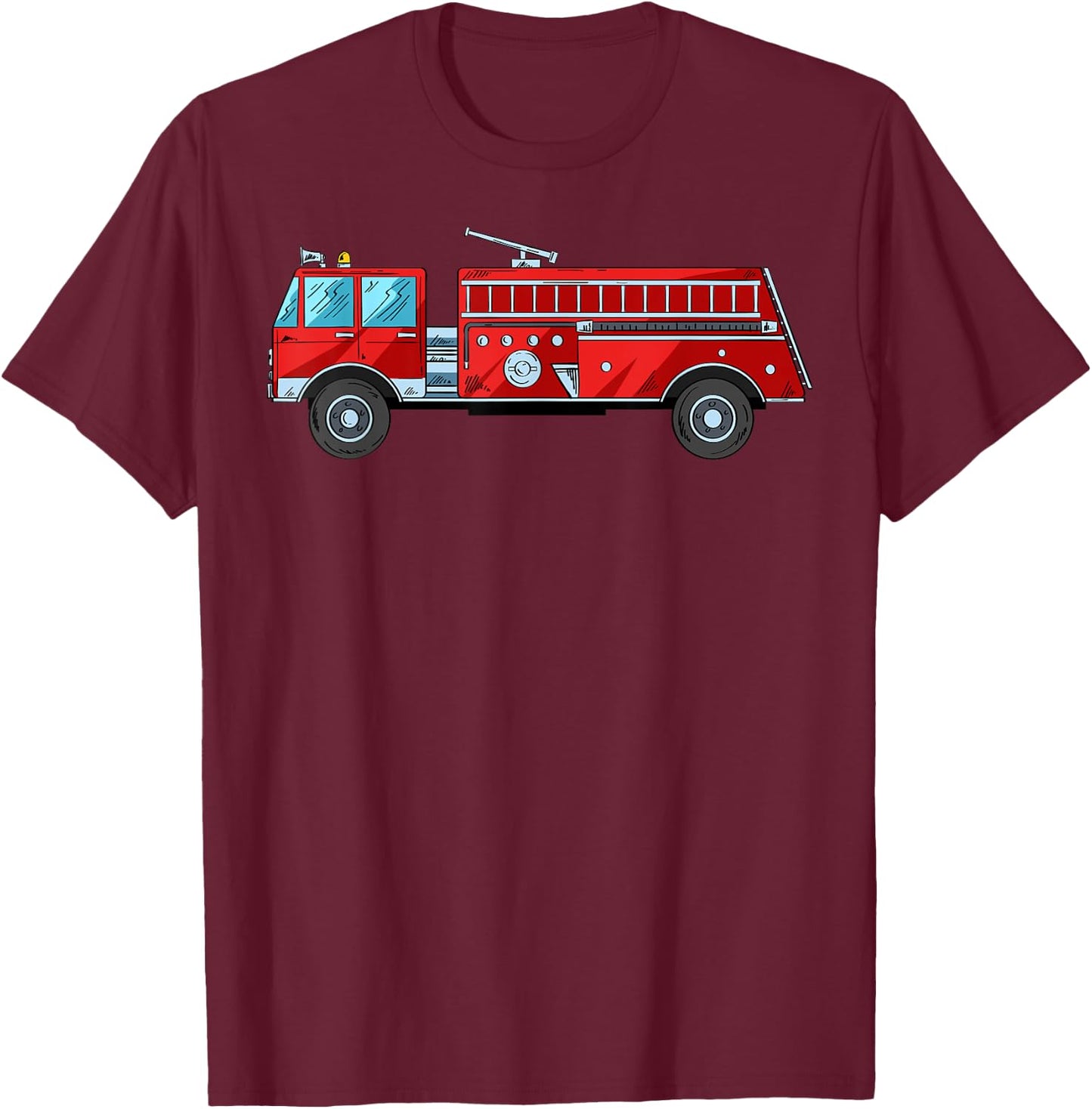 Firefighter Fire Truck Fireman Firefighting Rescue Volunteer T-Shirt - T-Shirt | Maroon