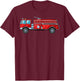 Firefighter Fire Truck Fireman Firefighting Rescue Volunteer T-Shirt - T-Shirt | Maroon
