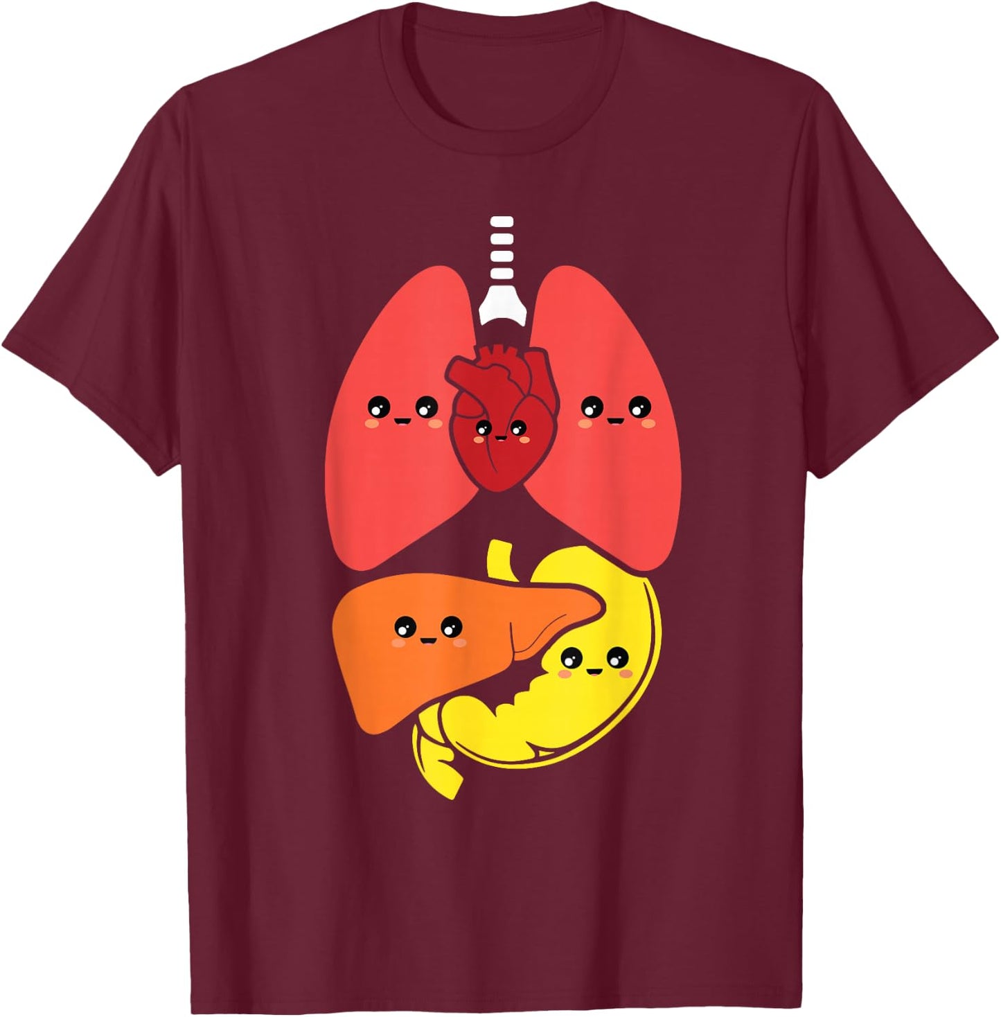Anatomy Anatomical Body Systems Nurse T-Shirt - T-Shirt | Maroon