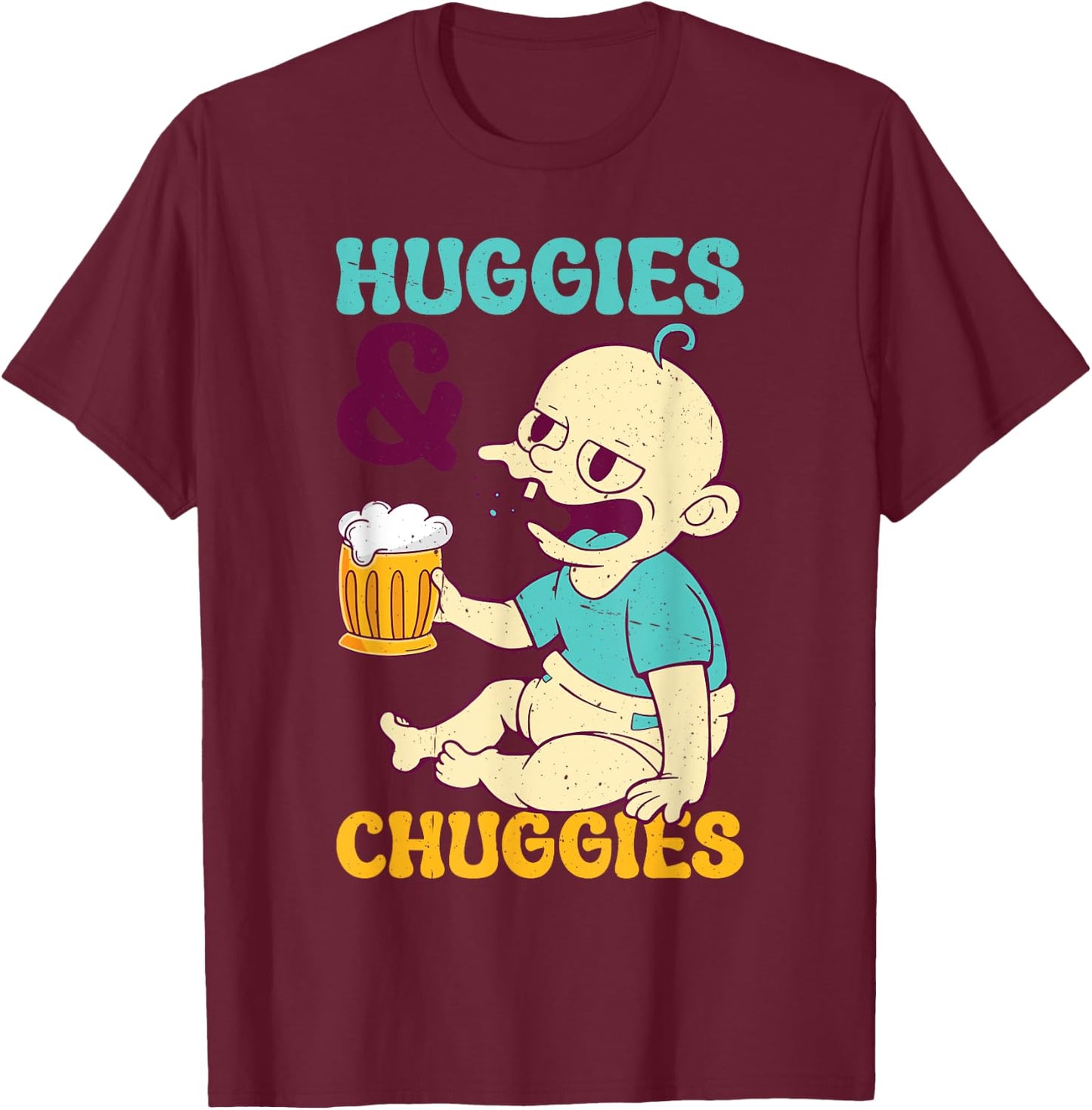 Huggies & Chuggies T-Shirt - T-Shirt | Maroon
