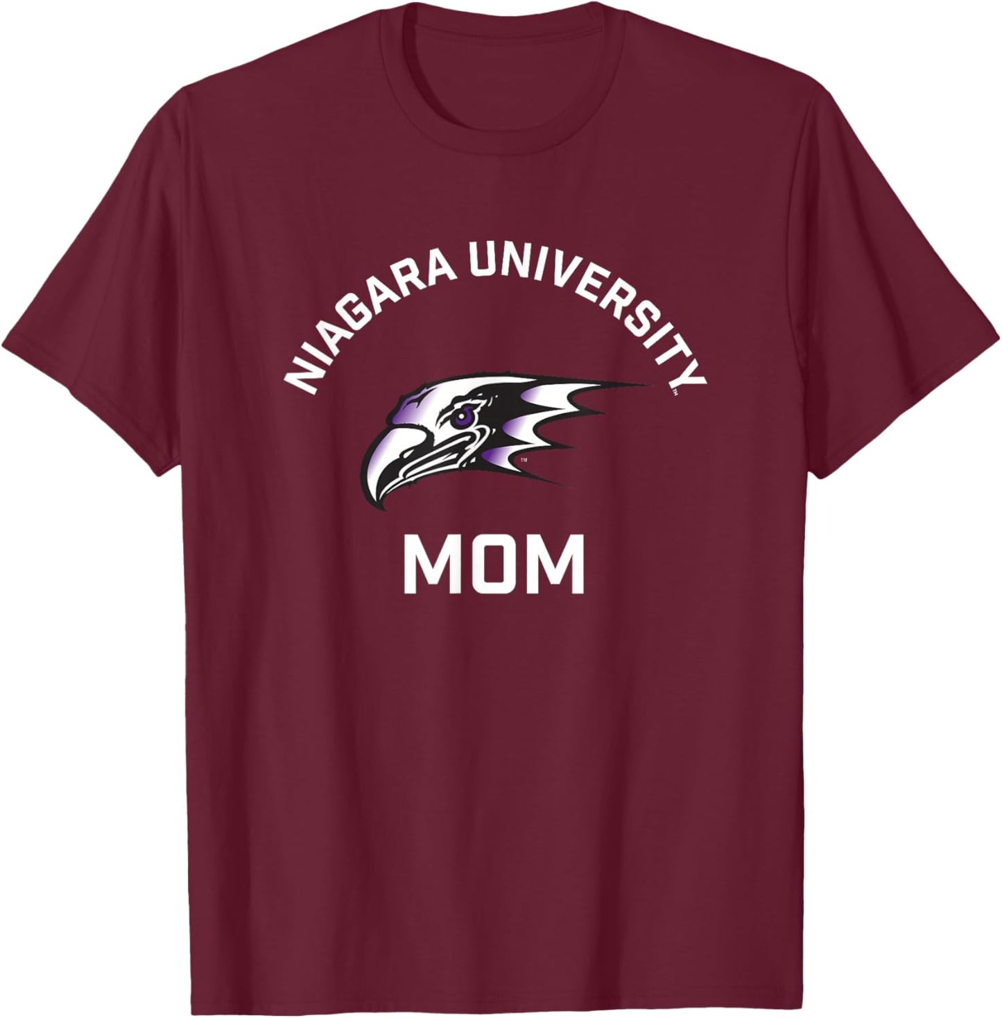 Niagara University Purple Eagles Arched Mom T-Shirt - T-Shirt | Maroon
