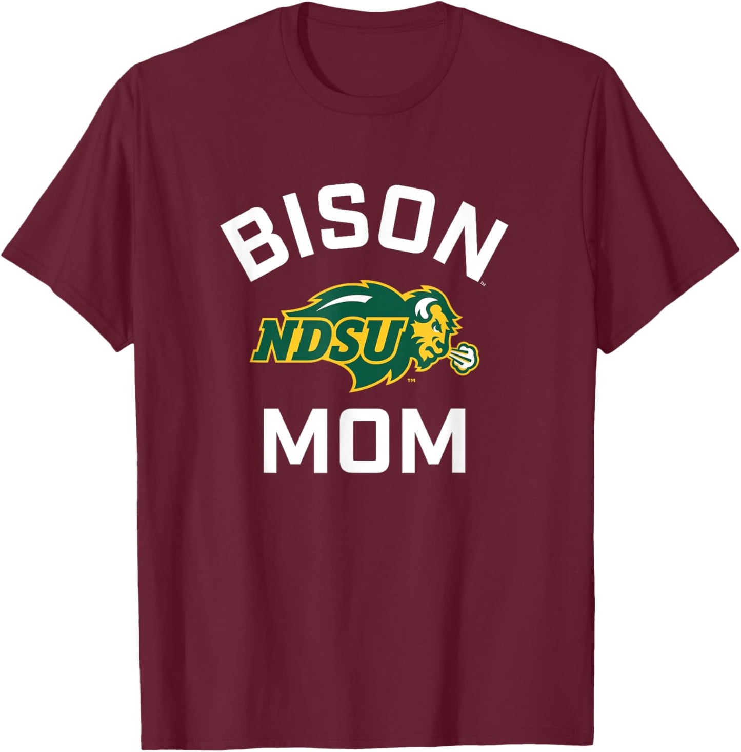 North Dakota State University NDSU Bison Arched Mom T-Shirt - T-Shirt | Maroon