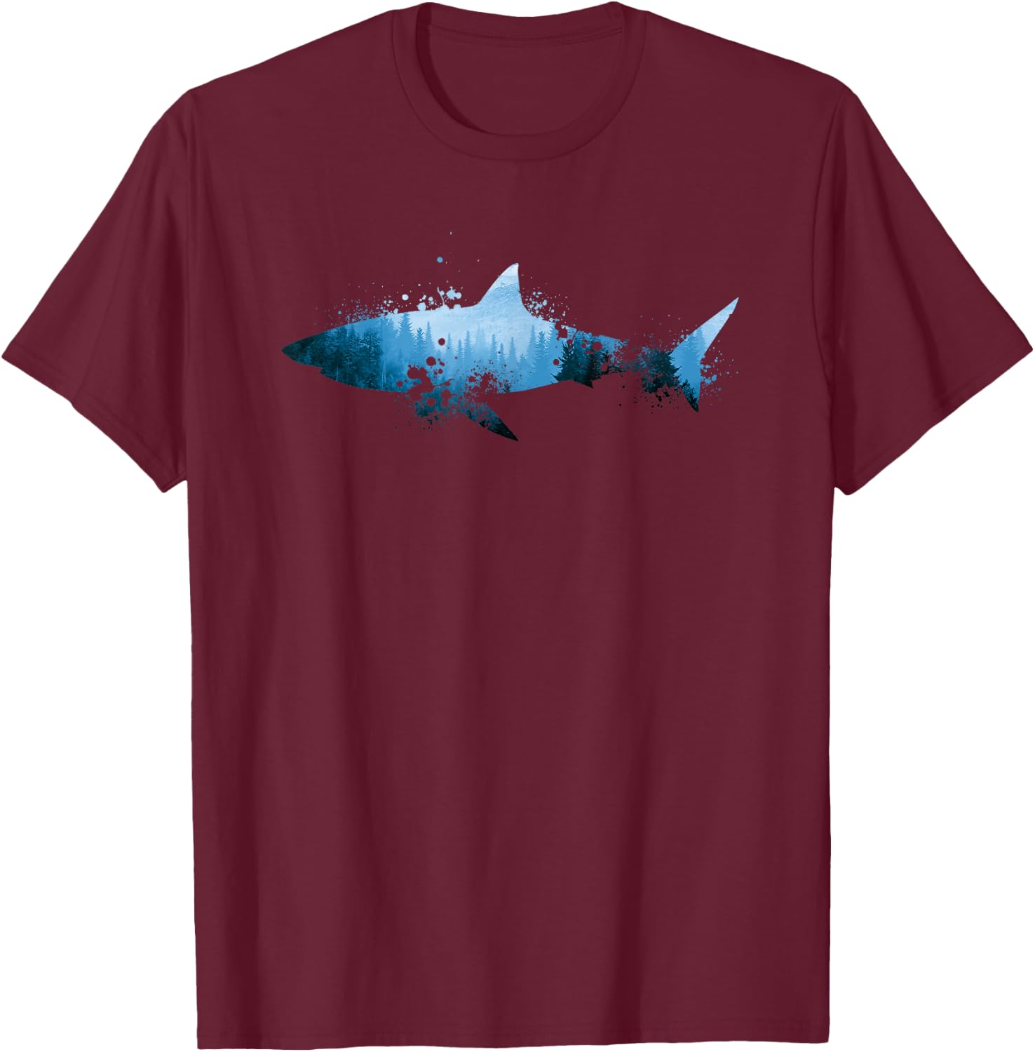 Men Women Boy Girl | Sharks Apparel Gifts Vintage Shark Silhouette | Hammerhead Shark Tiger Shark , Black, Small T-Shirt - T-Shirt | Maroon