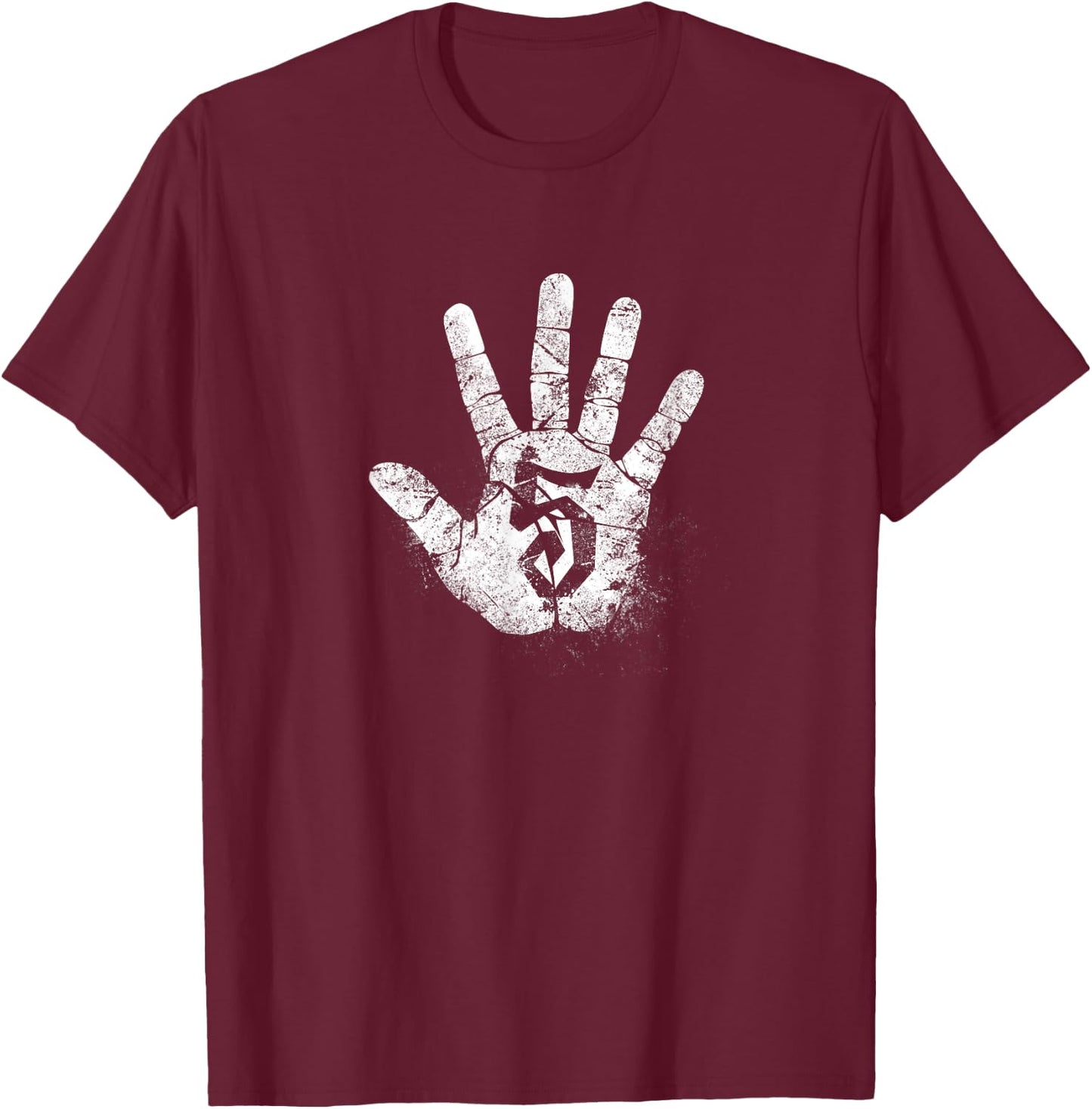 Number 5 Hi Five Hand Sign Hello Greeting Play Games Academy T-Shirt - T-Shirt | Maroon