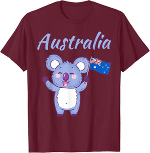 Australia Day Toddler Shirt Funny Koala Australian Flag T-Shirt - T-Shirt | Maroon