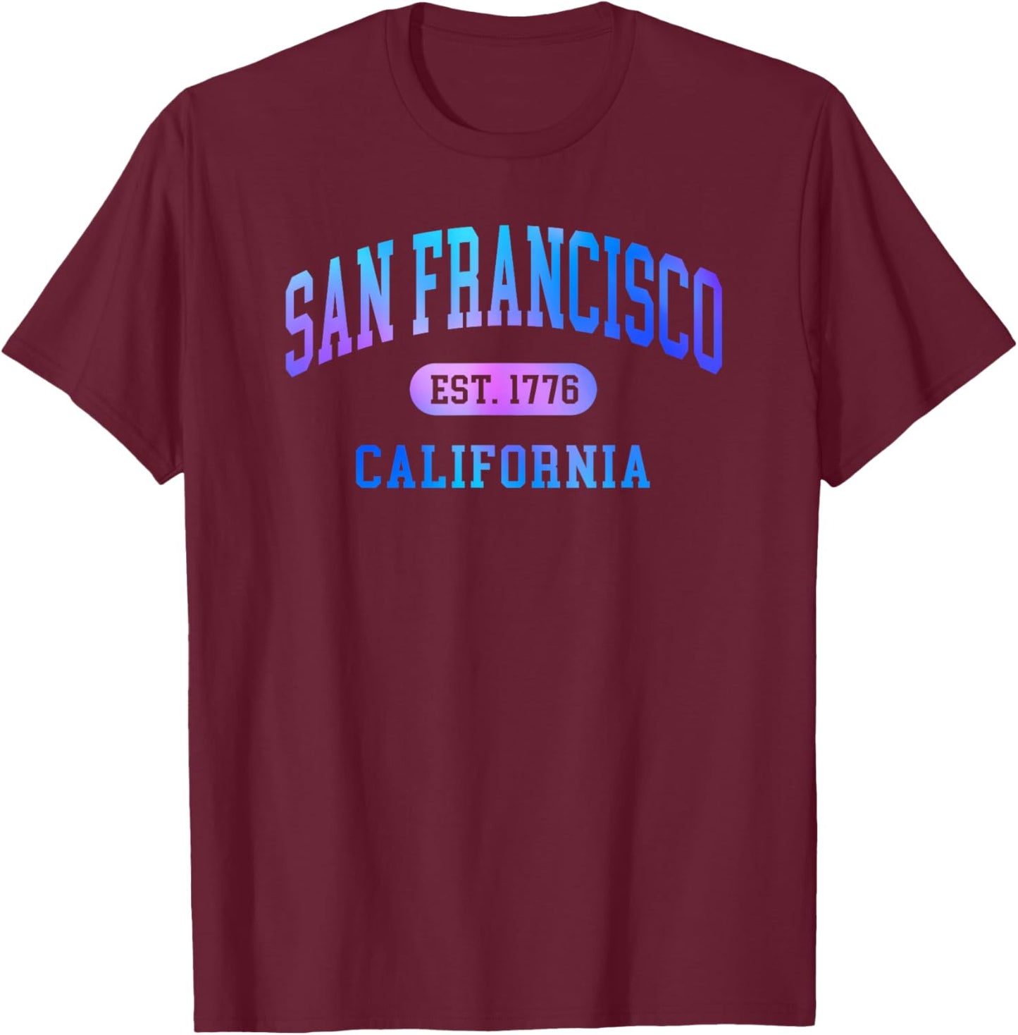 Vintage San Francisco California Retro Throwback Tie Dye T-Shirt - T-Shirt | Maroon