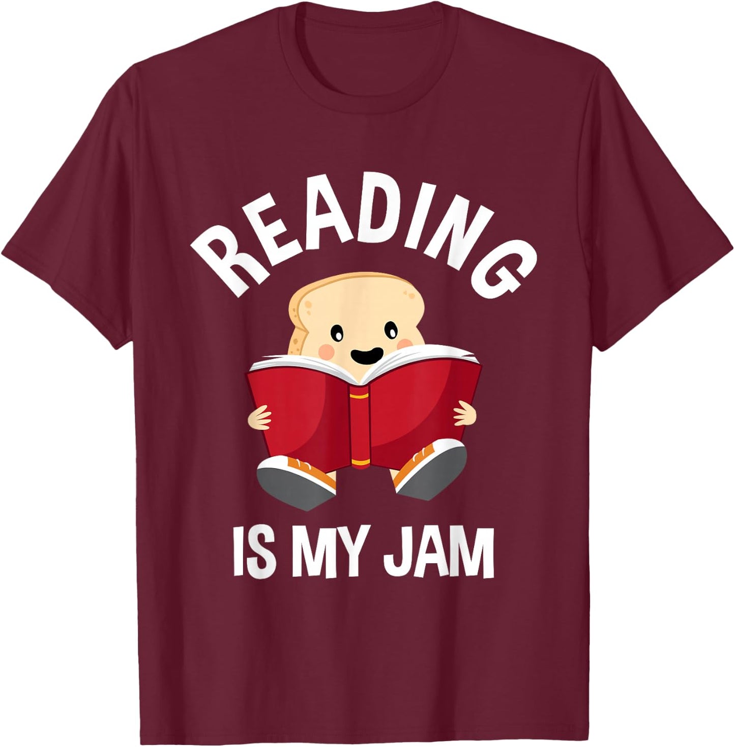 Reading is My Jam - Funny Pun - Book Lover Gift & Reading T-Shirt - T-Shirt | Maroon