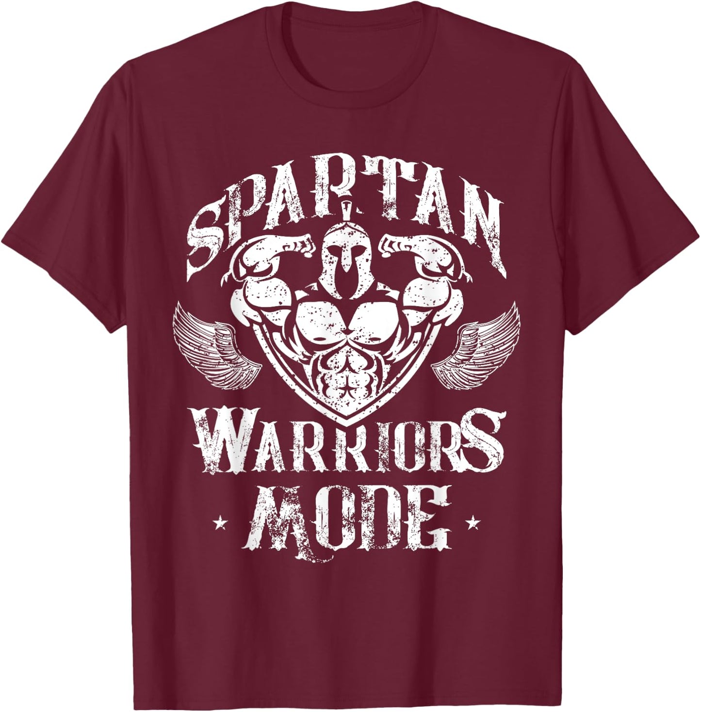Spartan Warriors Mode Gladiator Sparta Beast Gym Workoout T-Shirt - T-Shirt | Maroon