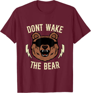 Don't Wake The Bear funny bear sleeping cute bear take nap T-Shirt - T-Shirt | Maroon