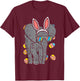 Elephant Bunny Ears Glasses Eggs Easter Day Animal Lover T-Shirt - T-Shirt | Maroon