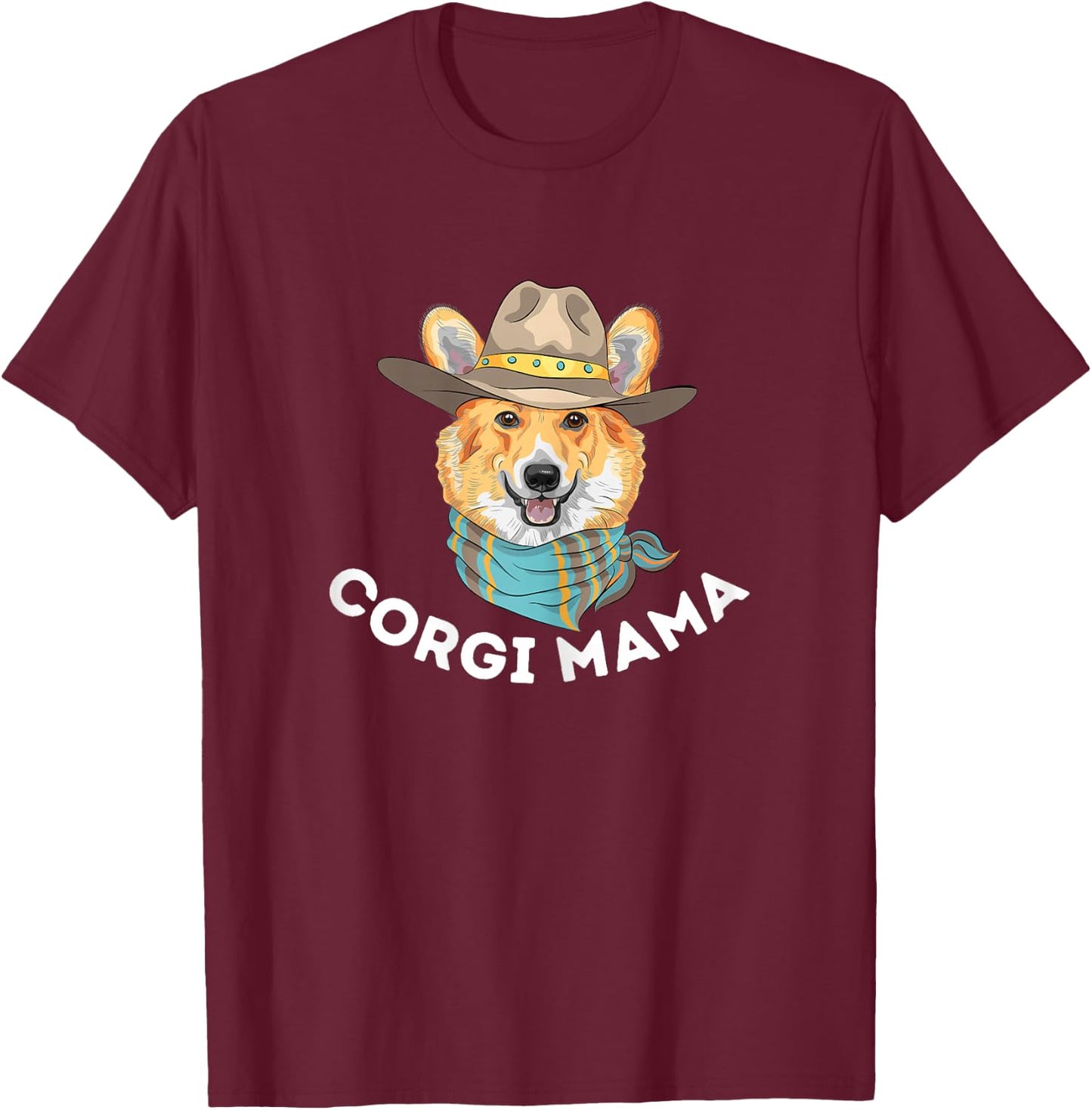 Corgi Mama - Cute Welsh Corgi Owner Dog Lover T-Shirt - T-Shirt | Maroon