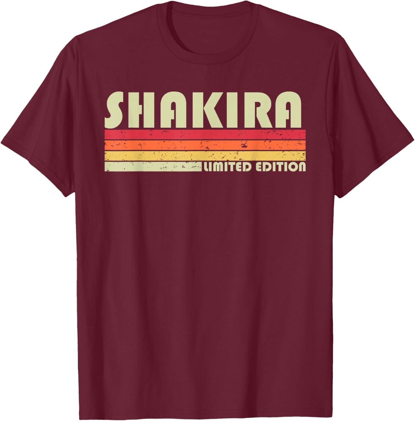 Shakira Name Personalized Retro Vintage 80s 90s Birthday T-Shirt - T-Shirt | Maroon