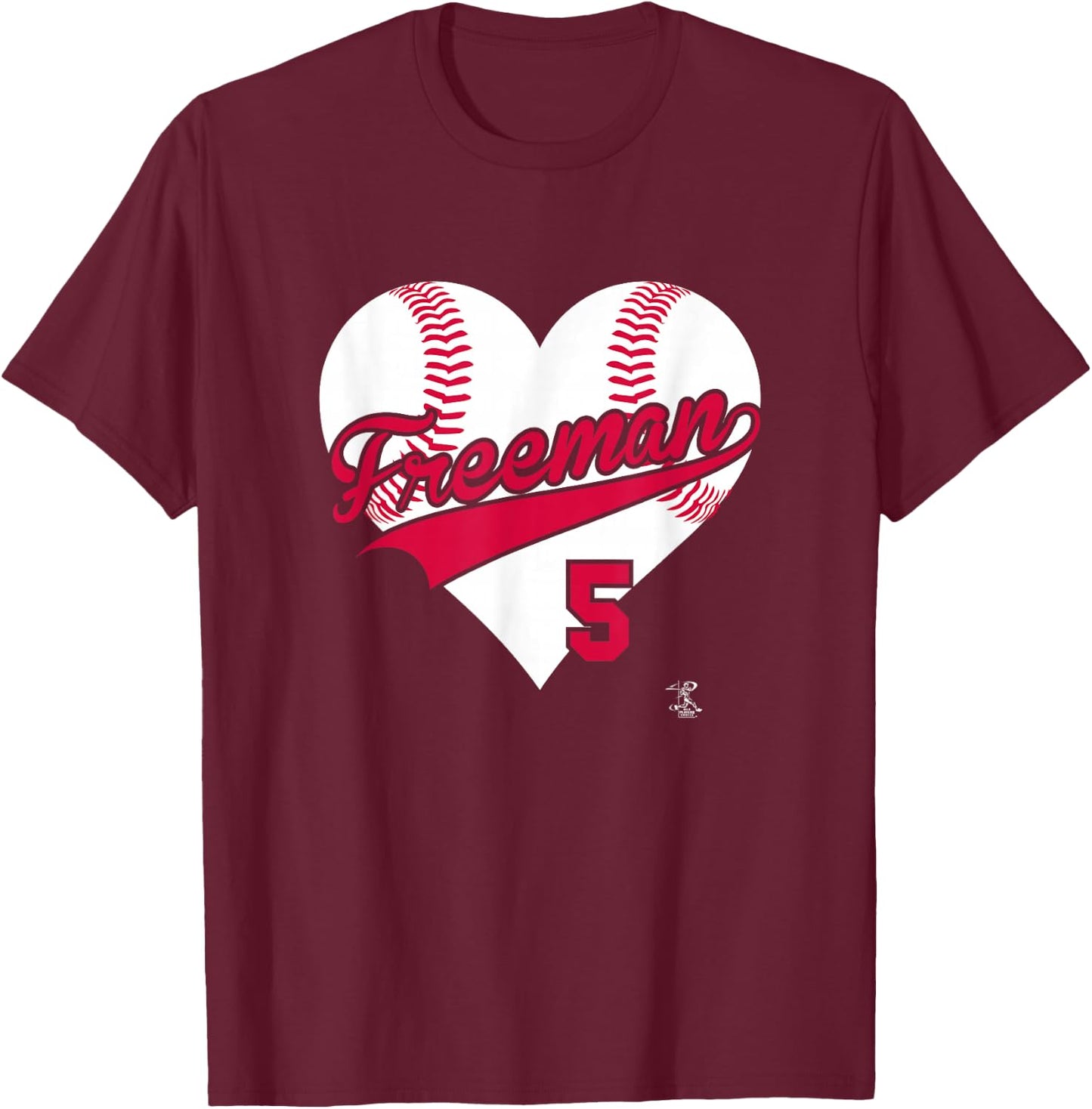 Freddie Freeman Baseball Heart Gameday T-Shirt - T-Shirt | Maroon