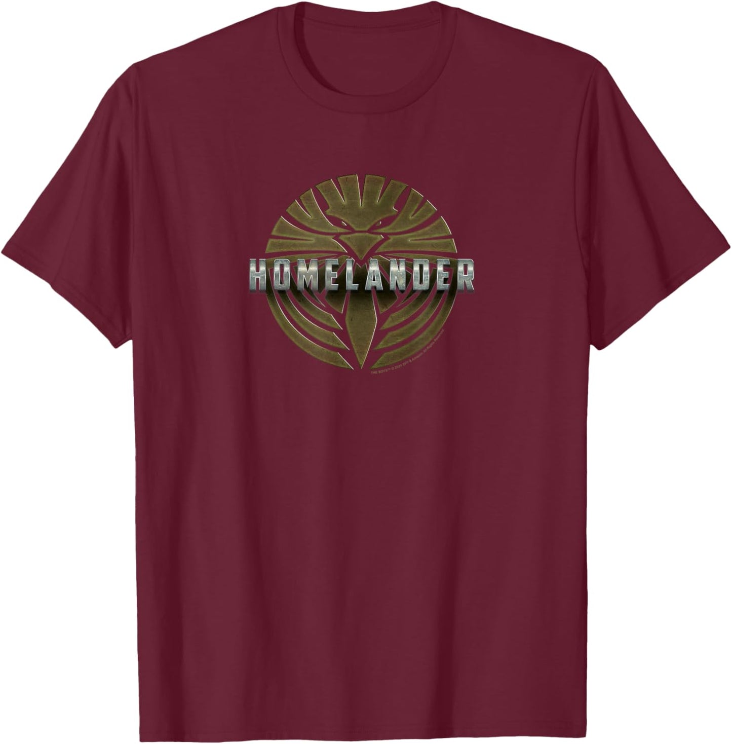 The Boys Homelander Season 4 Superhero Eagle Face Symbol T-Shirt - T-Shirt | Maroon