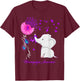 Elephant Fibromyalgia Awareness - Fibromyalgia Ribbon Gifts T-Shirt - T-Shirt | Maroon
