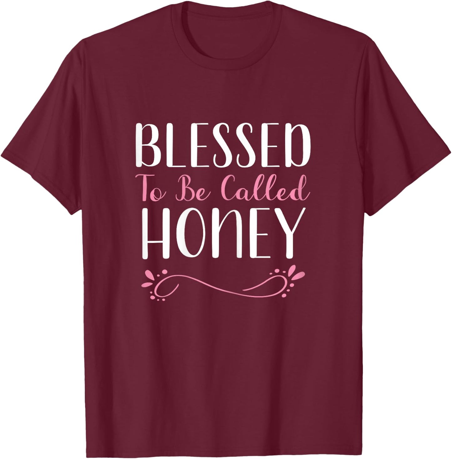 Blessed To Be Called Honey Grandma Cute Cool T-Shirt - T-Shirt | Maroon