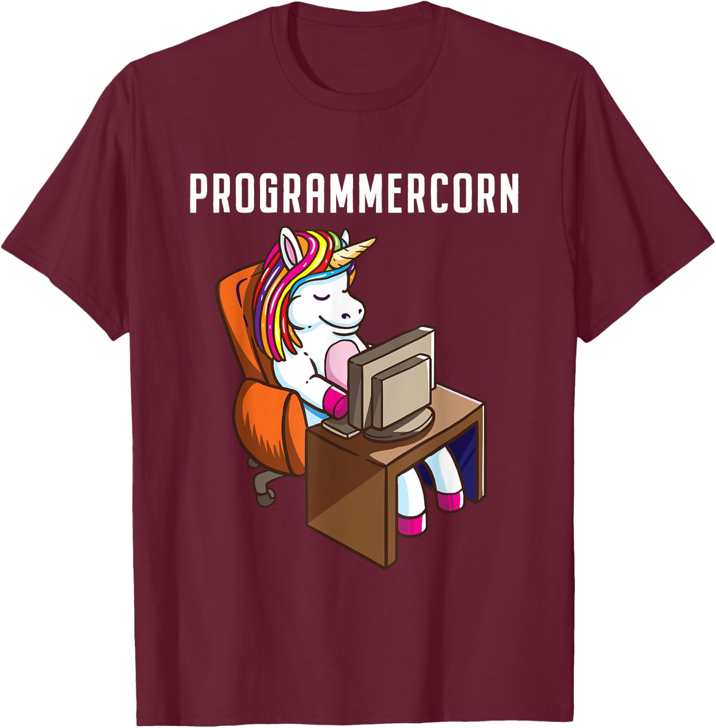 Funny Programmer Unicorn Programming Coding Nerd Girls Gift T-Shirt - T-Shirt | Maroon