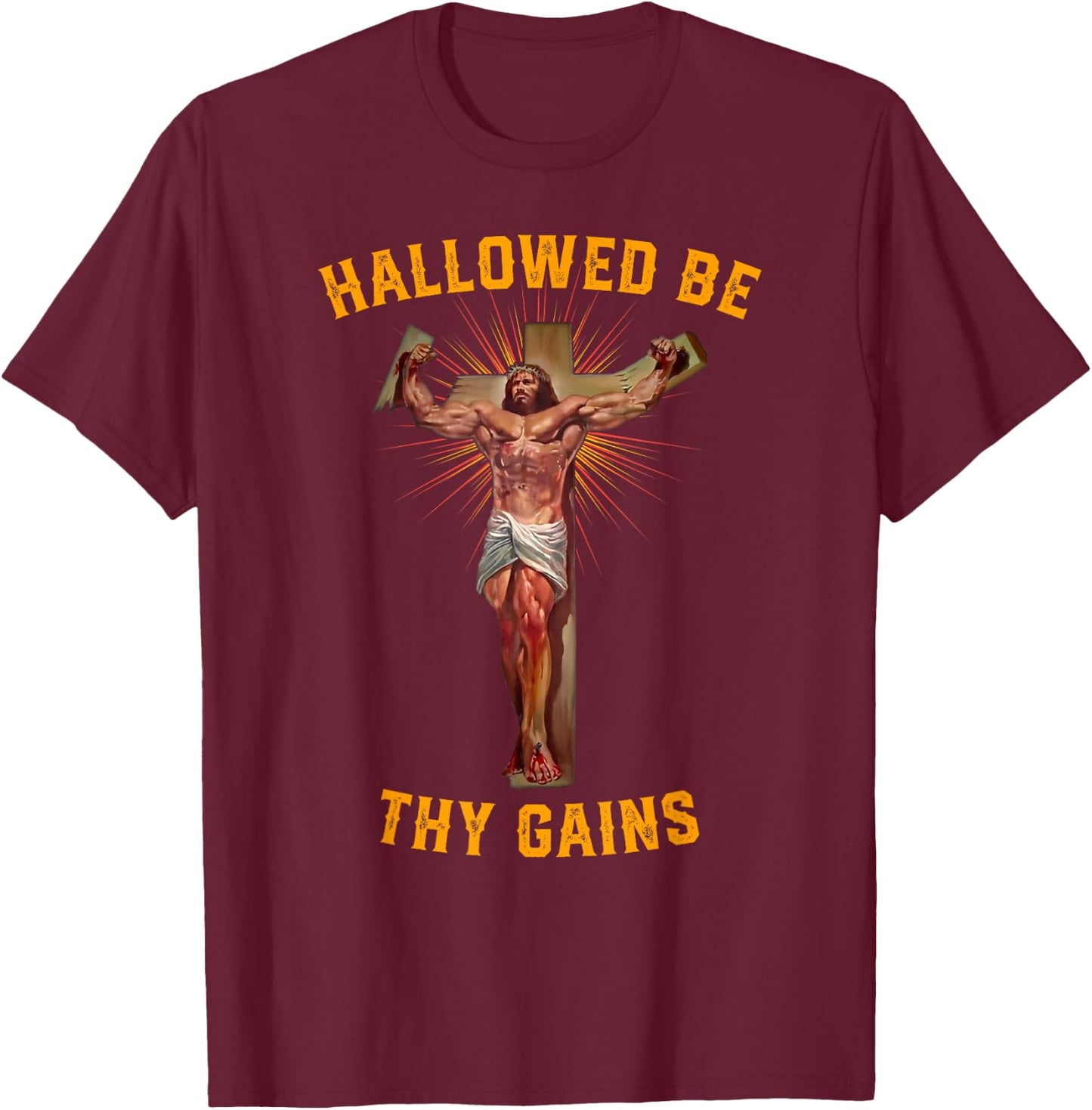 Hallowed Be Thy Gains T-Shirt - T-Shirt | Maroon