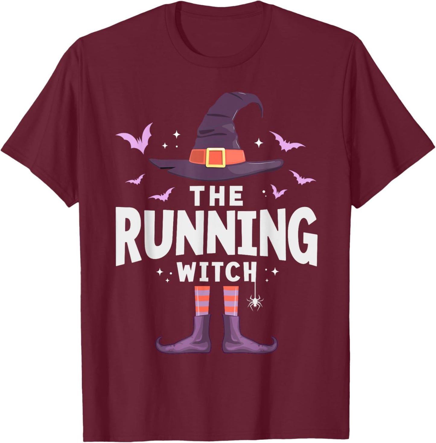 Running Halloween Witch Matching Costume T-Shirt - T-Shirt | Maroon