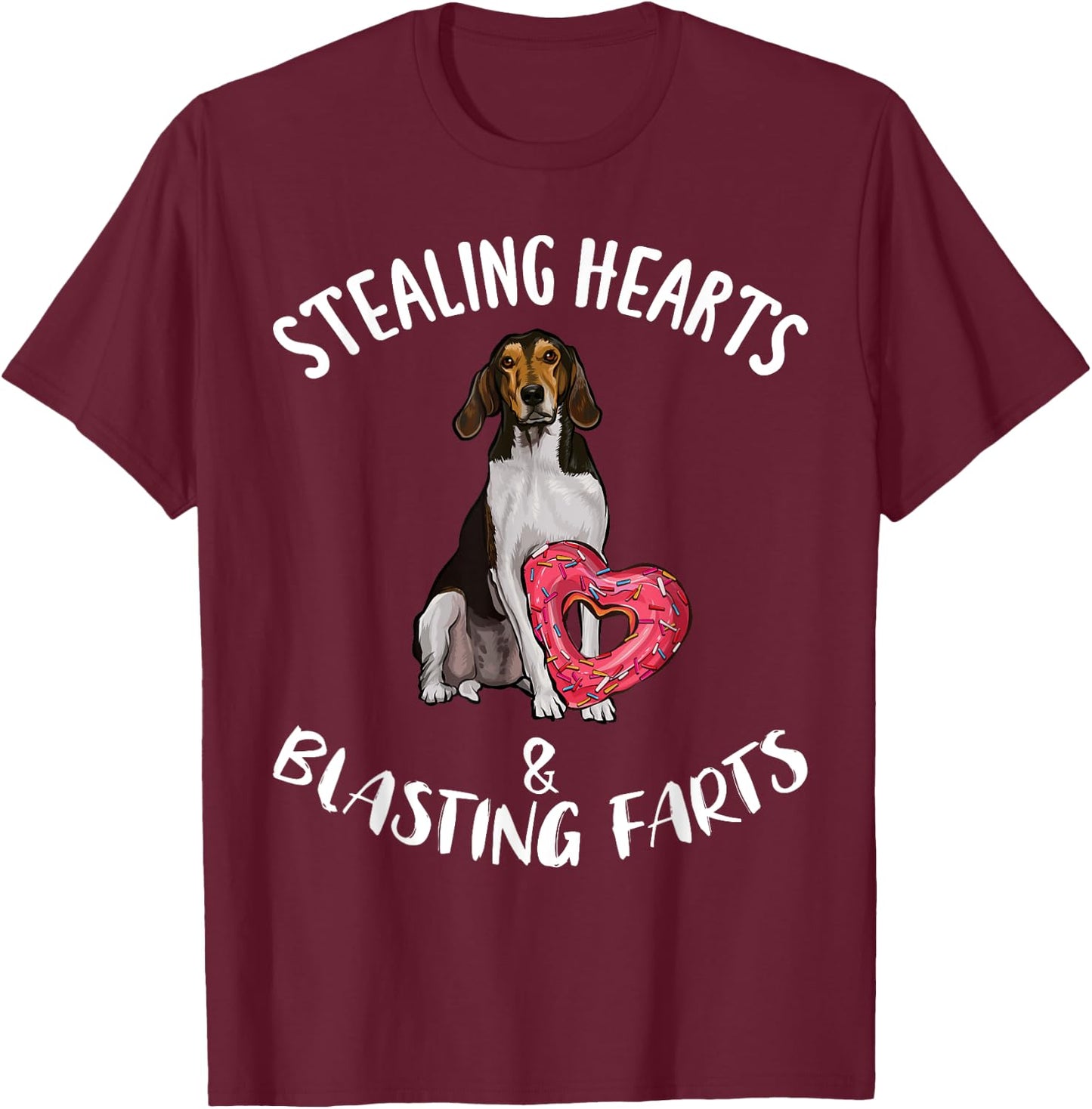 Stealing Hearts Blasting Farts Treeing Walker Coonhound Dog T-Shirt - T-Shirt | Maroon